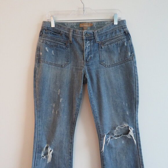 VINTAGE ABERCROMBIE & FITCH Y2K Low Rise Flap Pocket Distressed Jeans - Picture 6 of 16